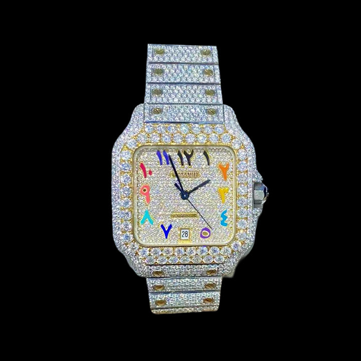 Cartier Arabic Numeral Moissanite Watch