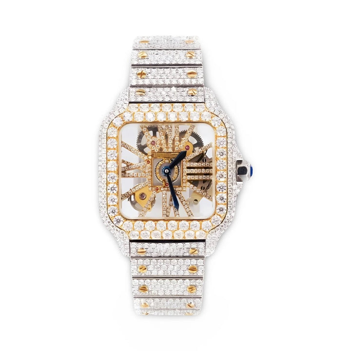 HI Cartier Skeleton Two Tone Moissanite Watch
