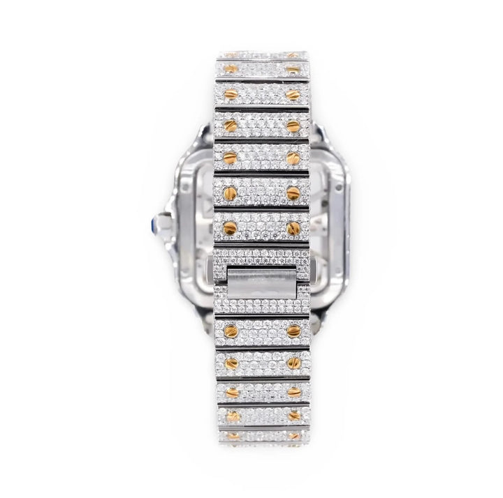 HI Cartier Skeleton Two Tone Moissanite Watch