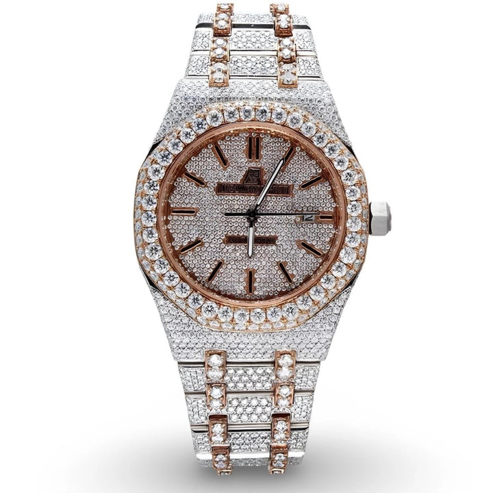HI Two Tone Rose Gold Moissanite Watch