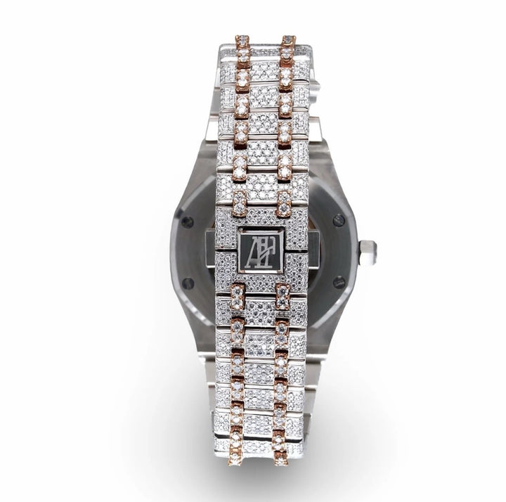 HI Two Tone Rose Gold Moissanite Watch