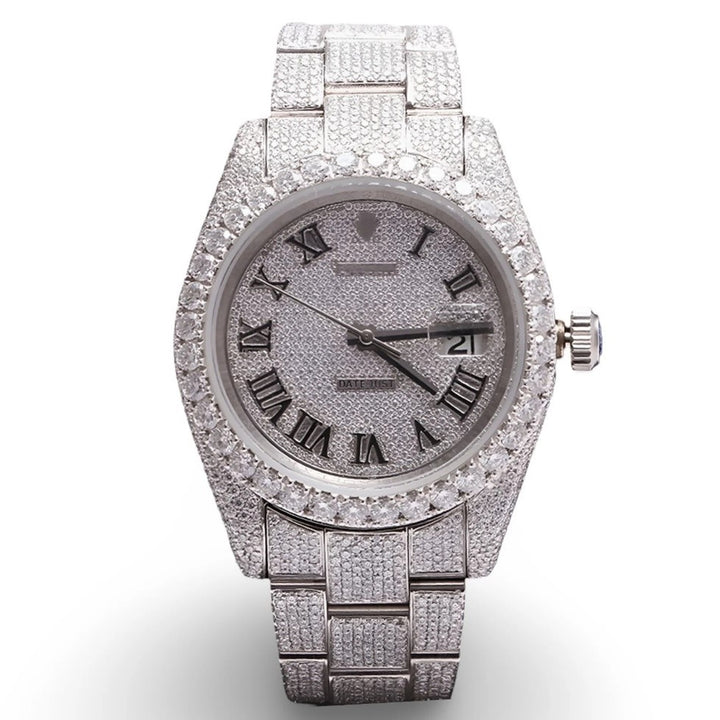 HI Rolex Datejust Roman Numeral dial Moissanite Watch