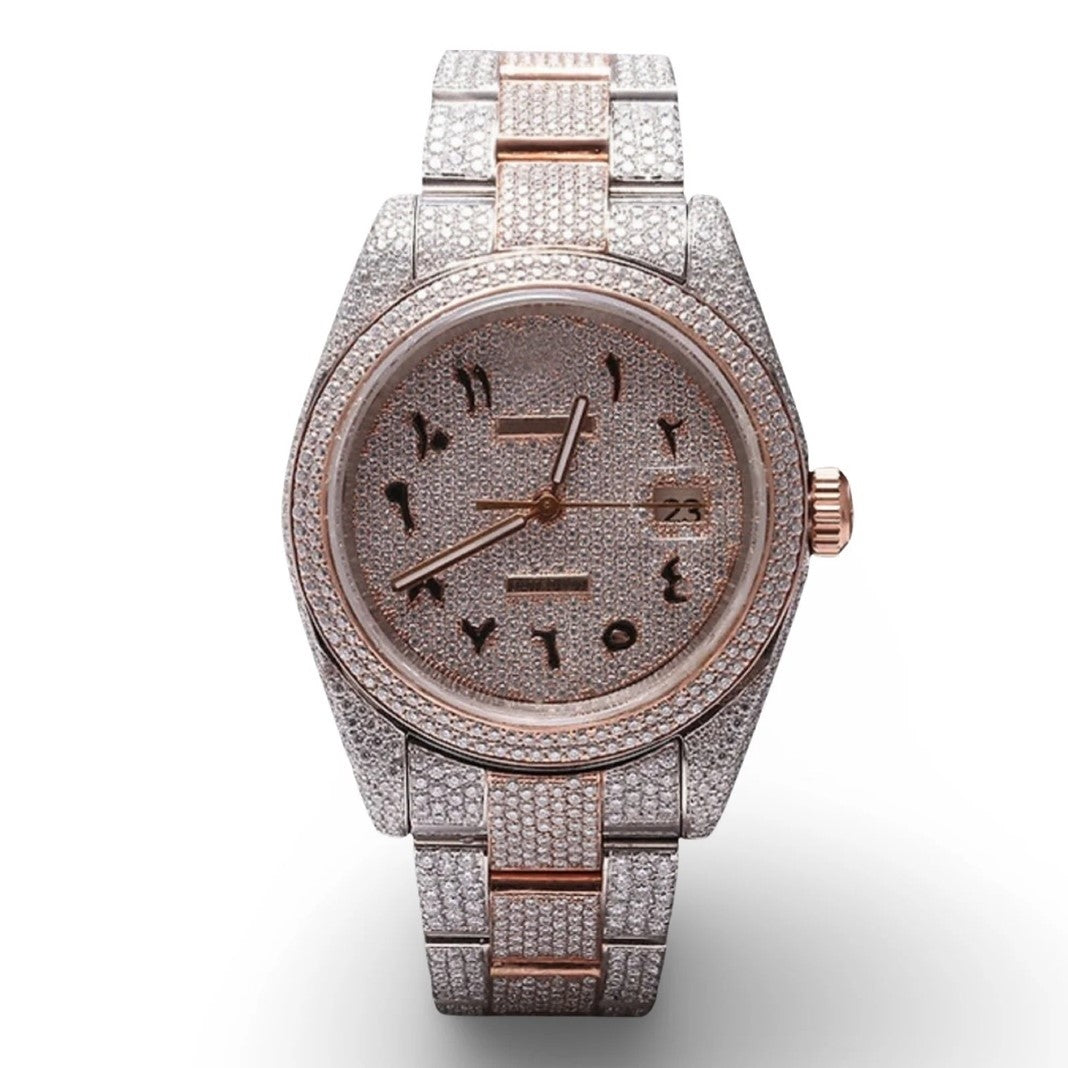 HI Two Tone Rose Gold Datejust Moissanite Watch