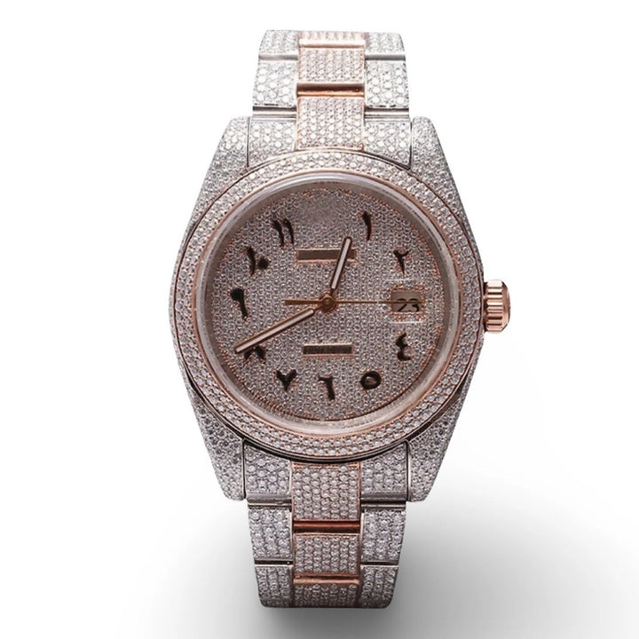 HI Two Tone Rose Gold Datejust Moissanite Watch