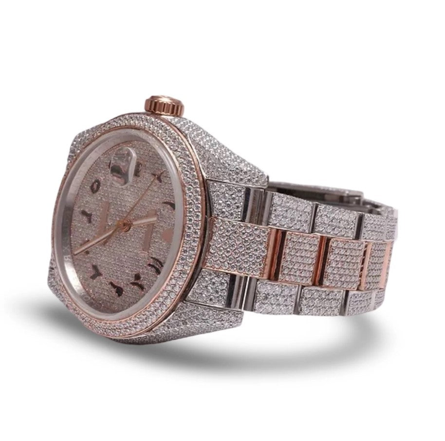 HI Two Tone Rose Gold Datejust Moissanite Watch