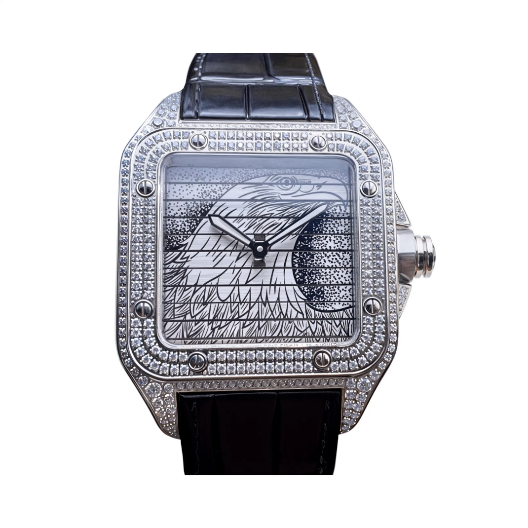 HI Santos Falcon Triple Moissanite Watch