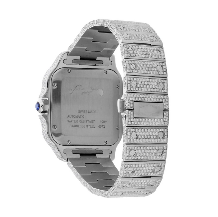 HI Cartier Blue Dial Moissanite Watch