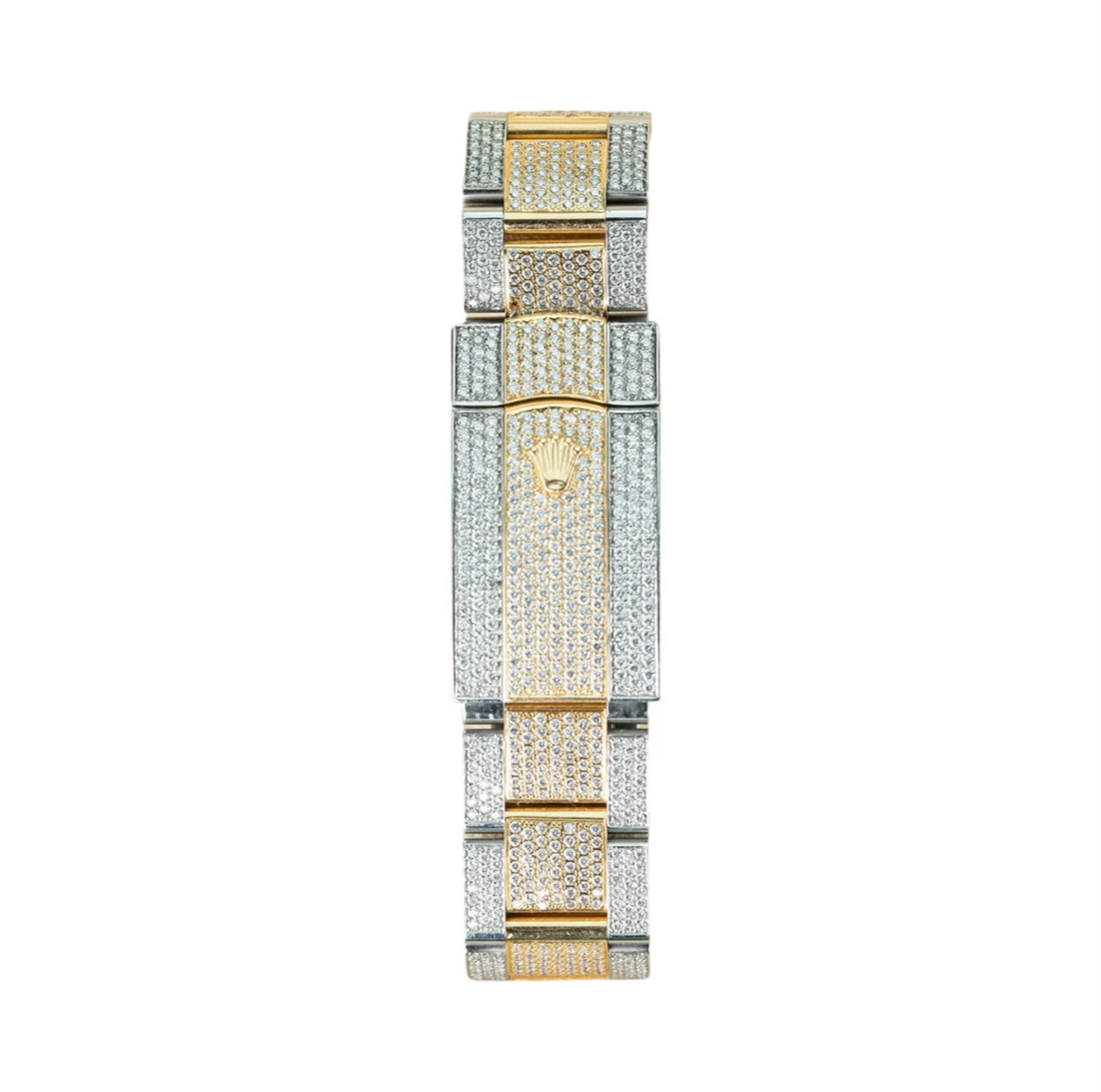 HI Rolex Sky dweller Two Tone Yellow Gold Moissanite Watch