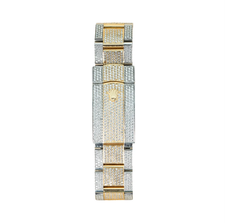 HI Rolex Sky dweller Two Tone Yellow Gold Moissanite Watch