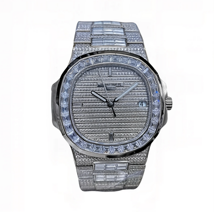 HI Nautilus Baguette Moissanite Watch