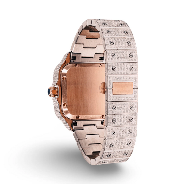 HI Two Tone Rose Gold Moissanite Watch for Womens