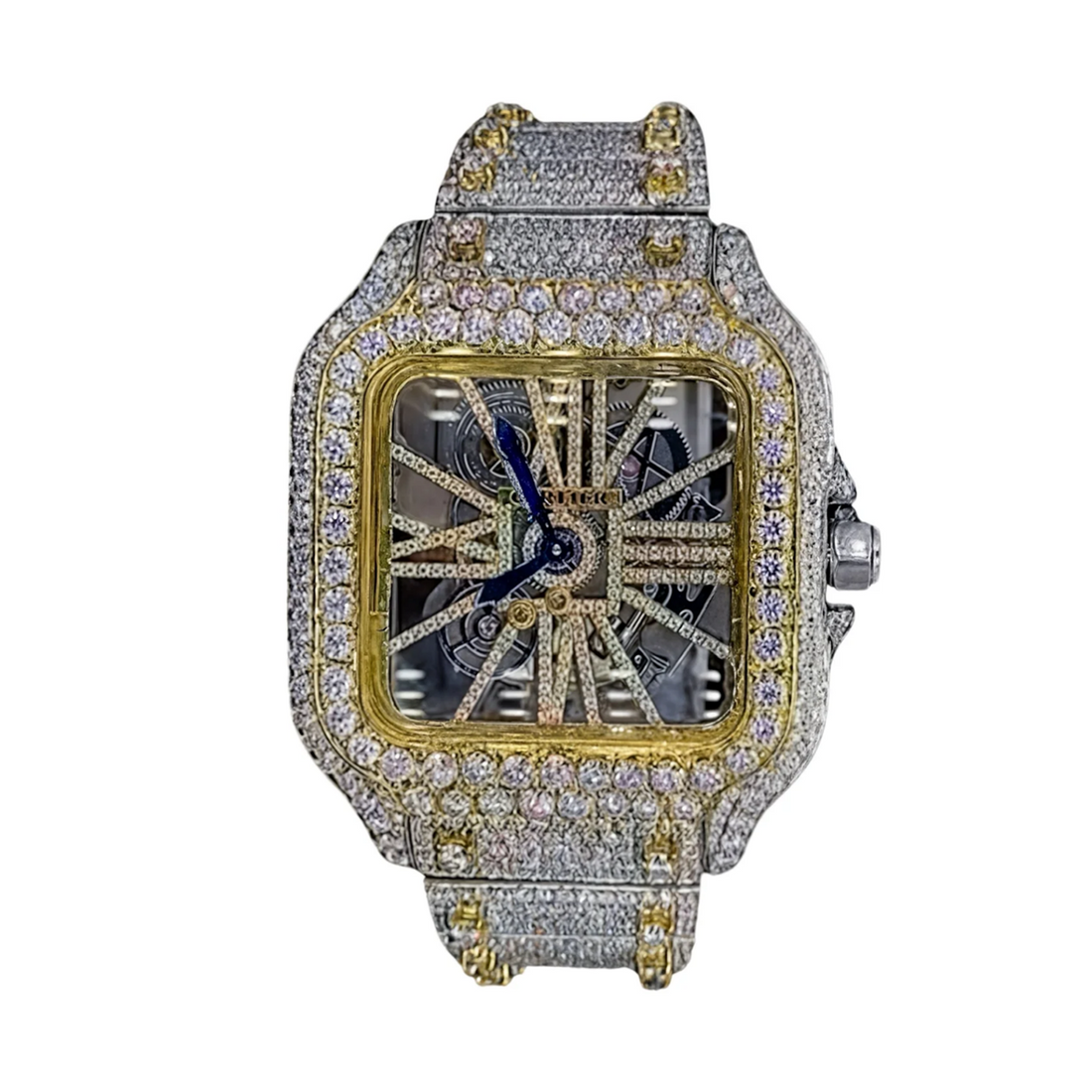 HI Cartier Skeleton Moissanite Watch
