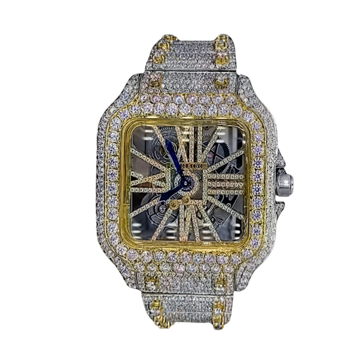 HI Cartier Skeleton Moissanite Watch
