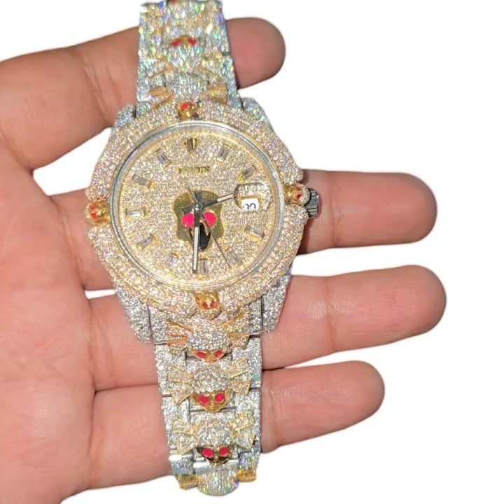 HI Rolex Two Tone Yellow Gold Datejust Moissanite Watch