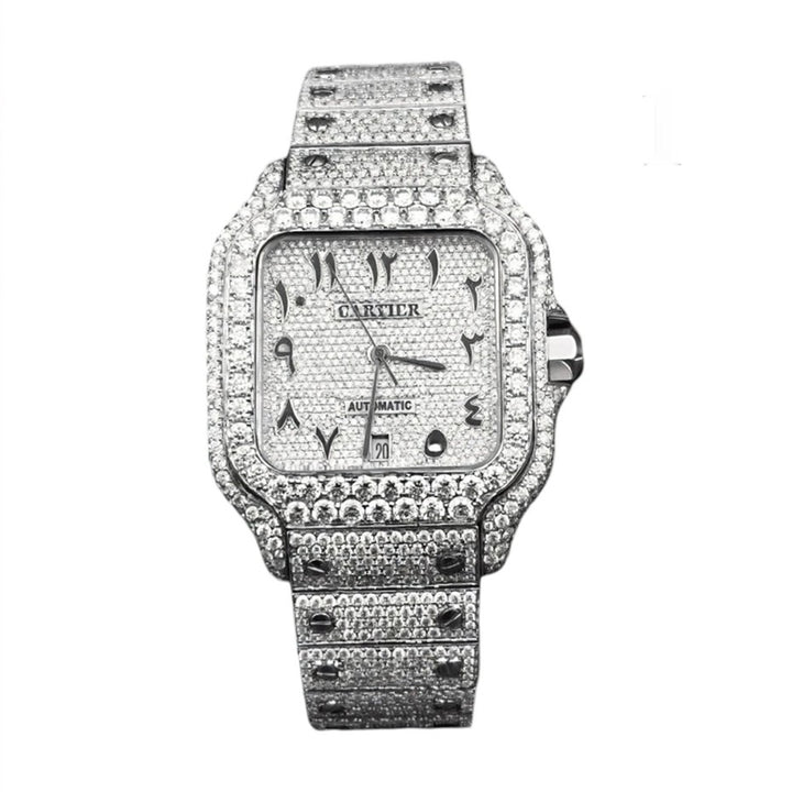 HI Cartier Arabic Numeral Moissanite Diamond Watch