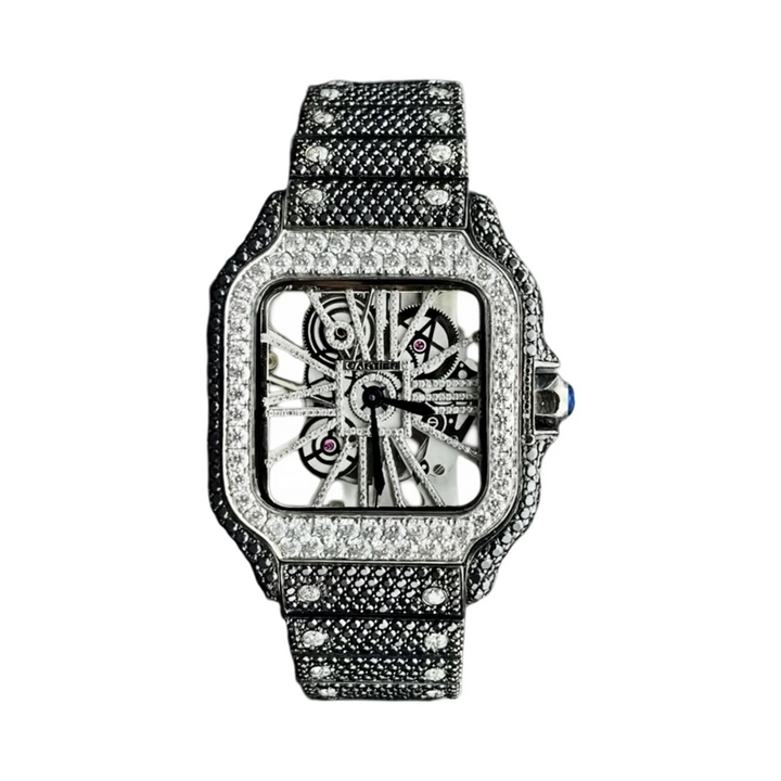 HI Cartier Skeleton Moissanite Watch