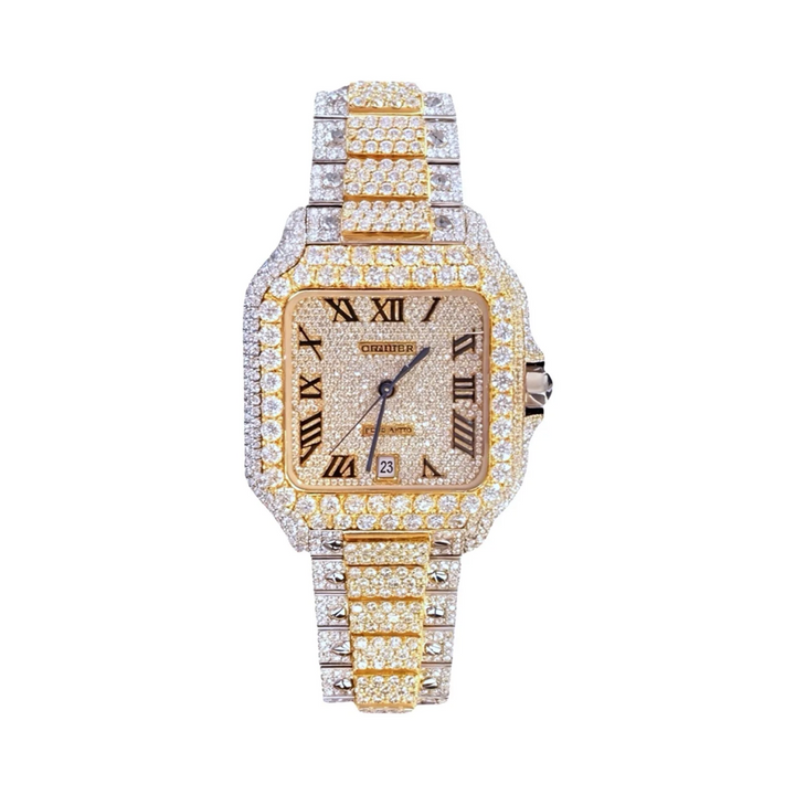 Cartier Two Tone Yellow Gold Moissanite Watch