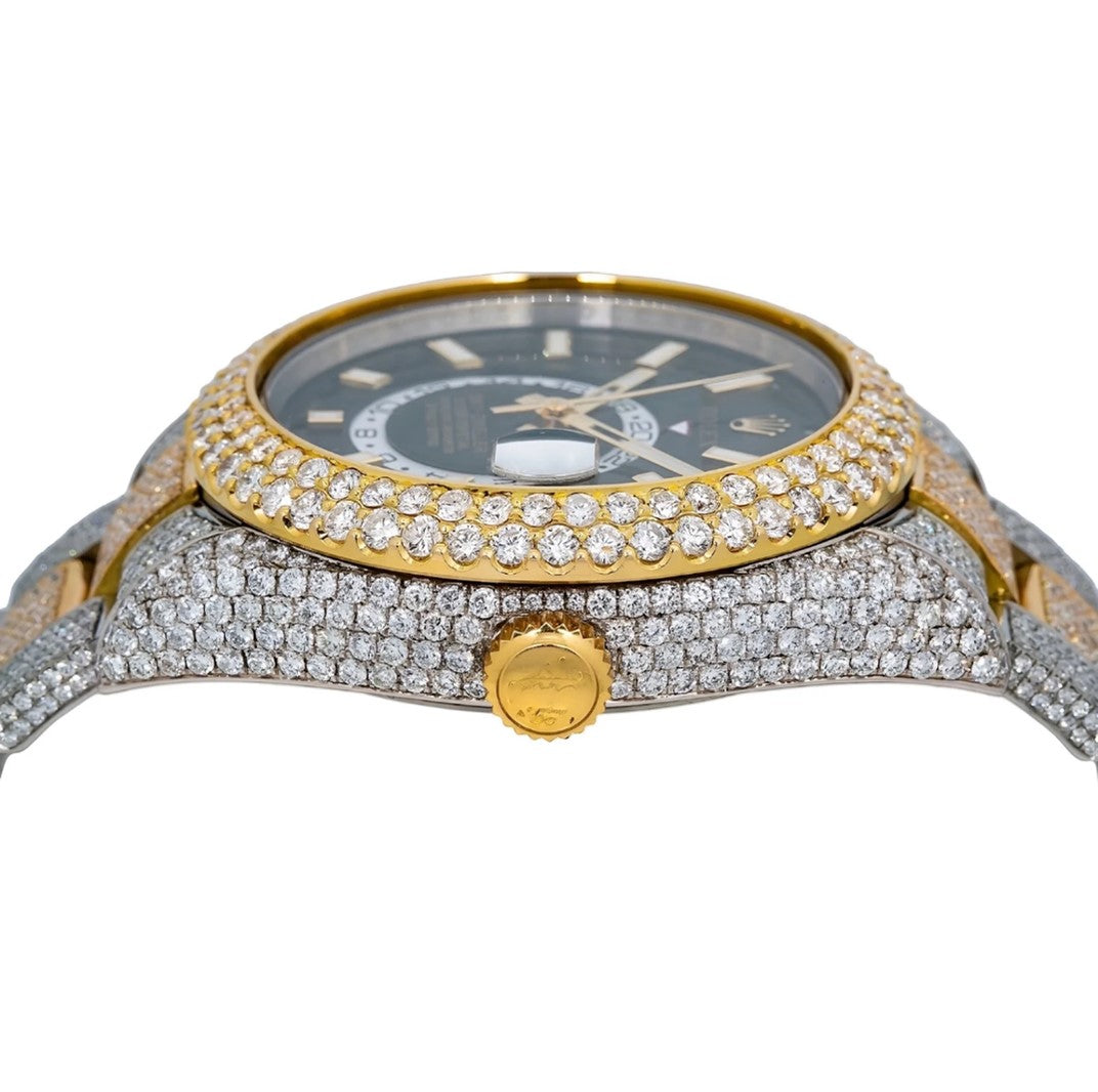 HI Rolex Two Tone Yellow Gold Datejust Moissanite Watch