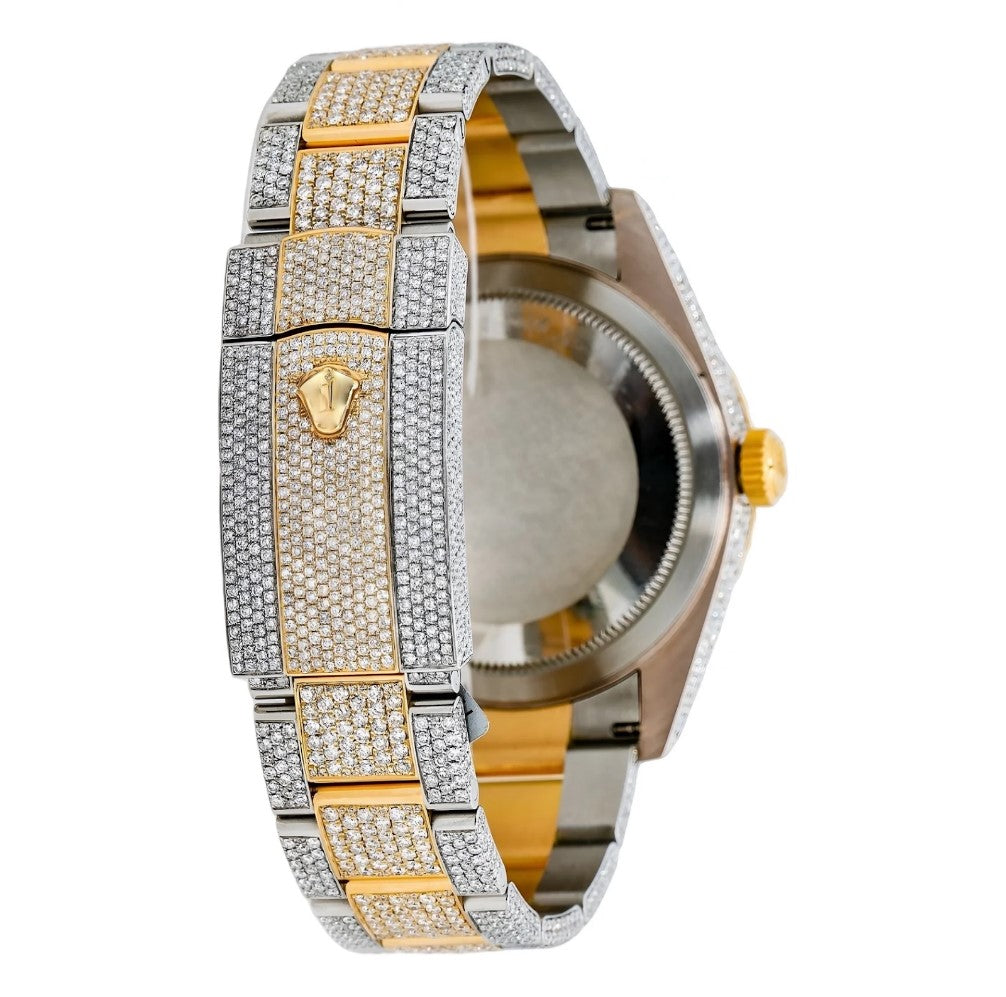 HI Rolex Two Tone Yellow Gold Datejust Moissanite Watch