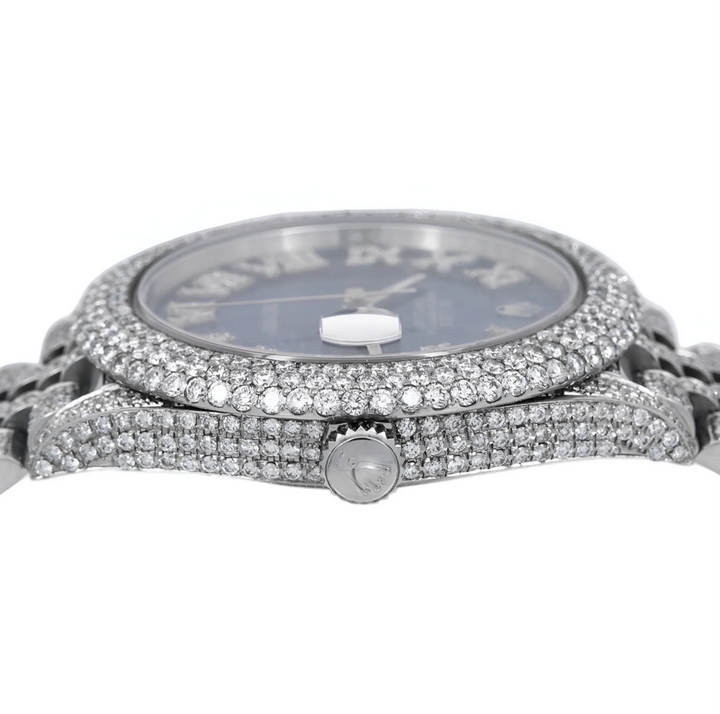 HI Rolex Datejust Roman Numeral Moissanite Watch