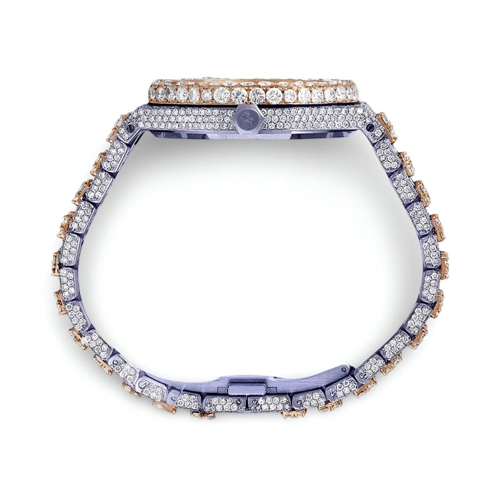 HI Two Tone Yellow Gold Moissanite Diamond Watch