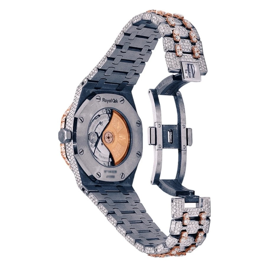 HI Two Tone Yellow Gold Moissanite Diamond Watch