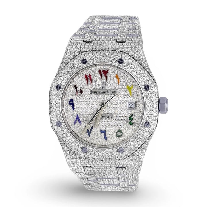 HI Arabic Numeral Moissanite Diamond Watch