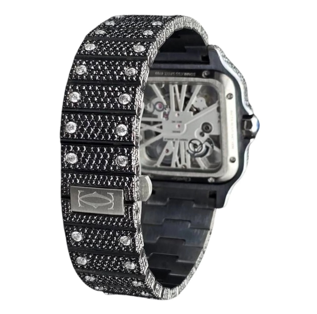 HI Cartier Skeleton Moissanite Watch