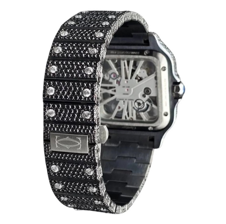 HI Cartier Skeleton Moissanite Watch
