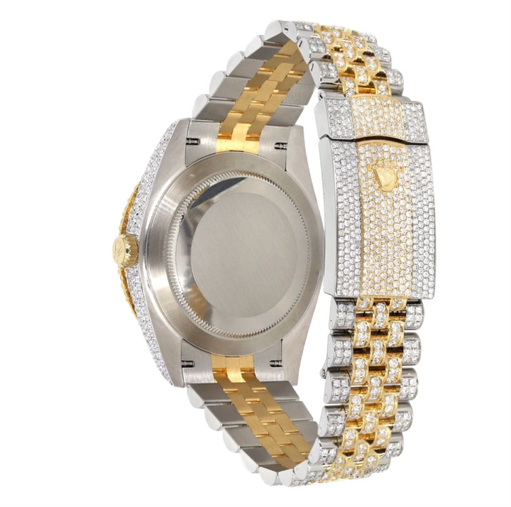 HI Rolex Two Tone Yellow Gold Datejust Moissanite Watch