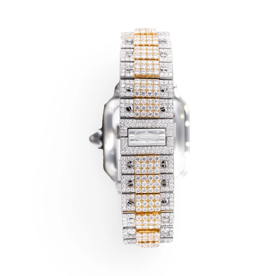 Cartier Two Tone Yellow Gold Moissanite Watch