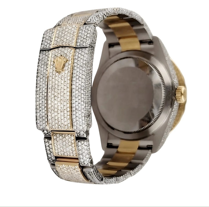 HI Roman Numeral Two Tone Moissanite Watch