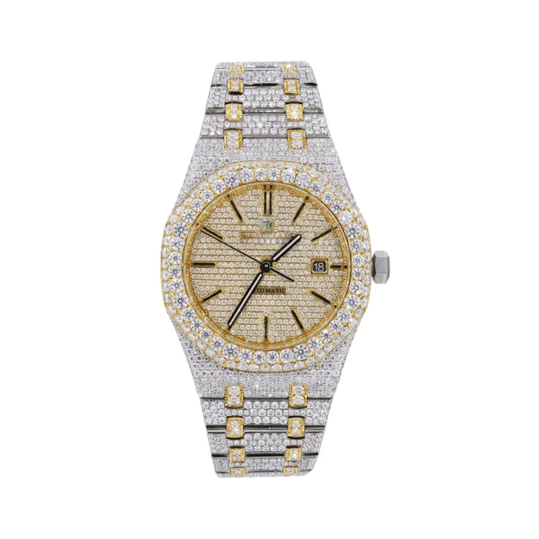 HI Two Tone Yellow Gold Moissanite Watch