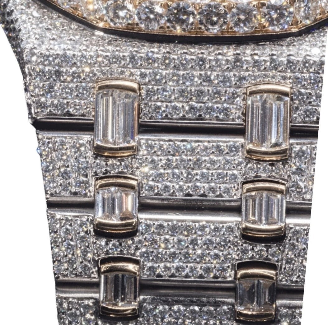 HI Skeleton Two Tone Moissanite Watch