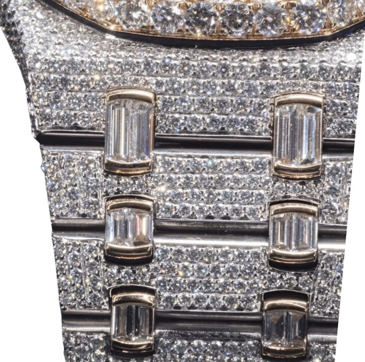 HI Skeleton Two Tone Moissanite Watch