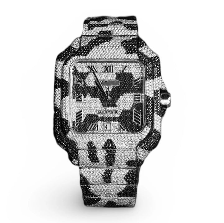 HI Moissanite Watch Black And White