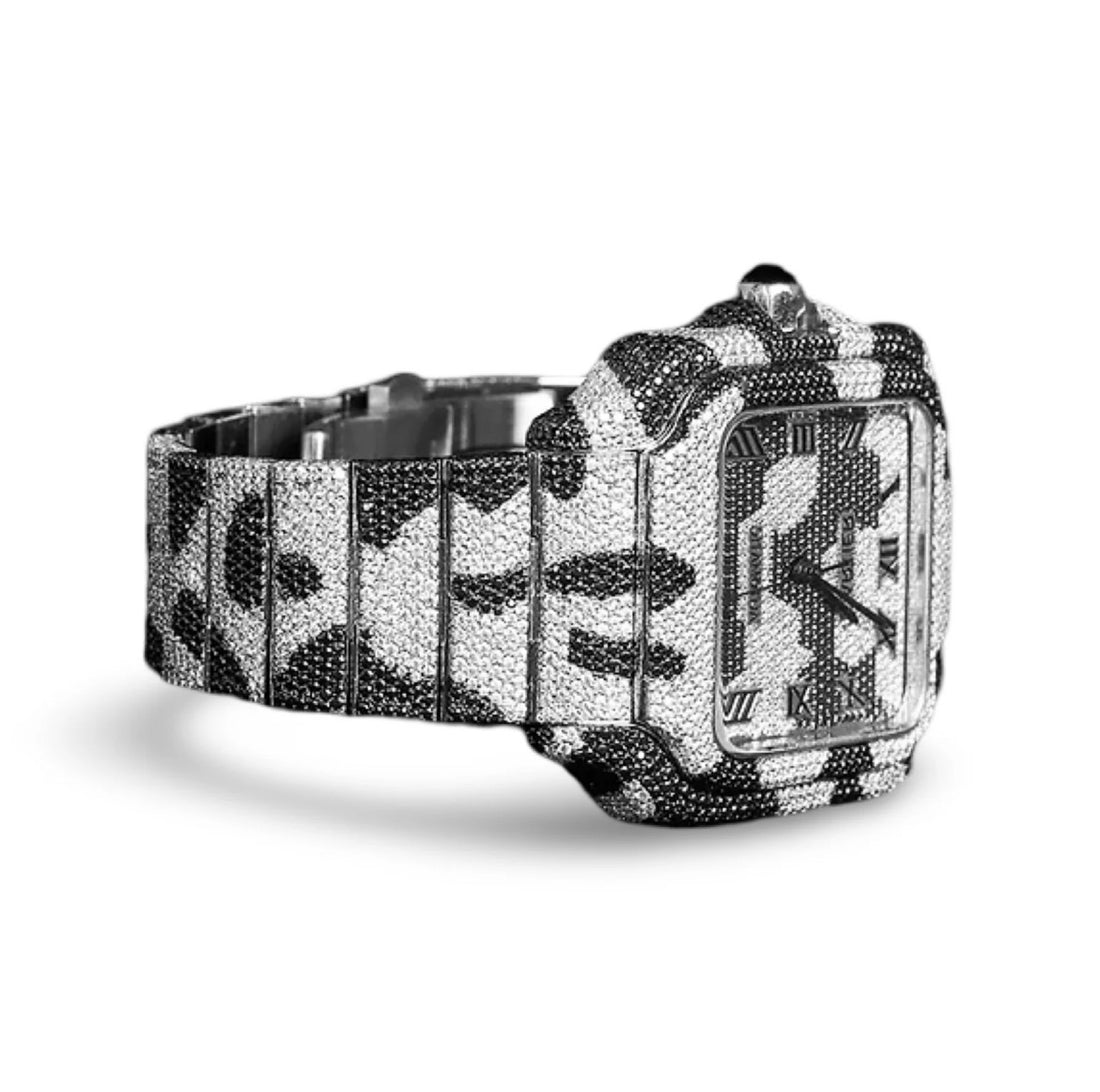 HI Moissanite Watch Black And White