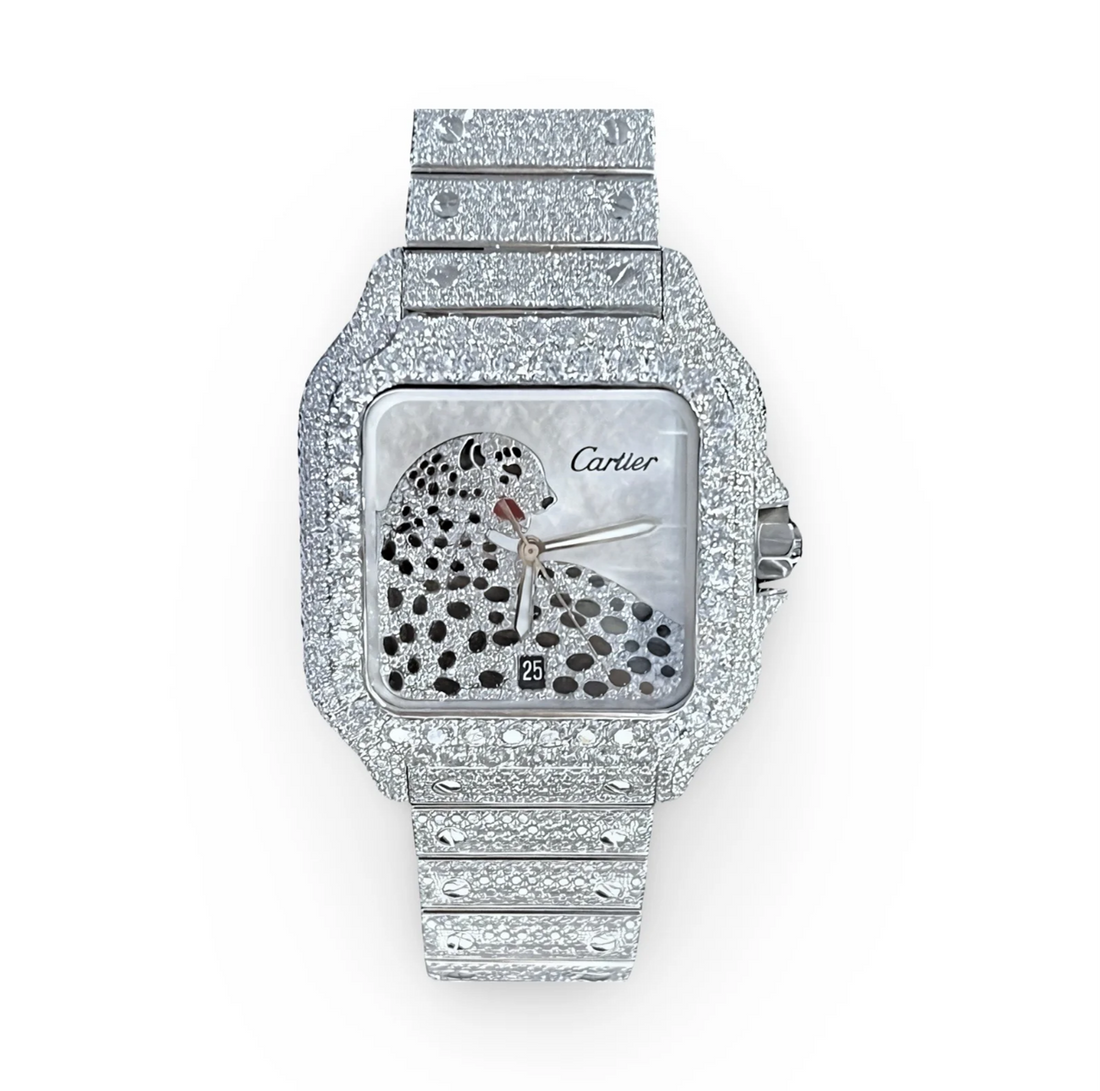 HI Cartier Santos Moissanite Watch