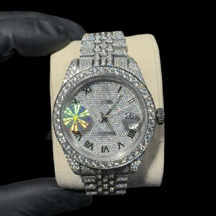 Datejust Roman Numeral Moissanite Watch